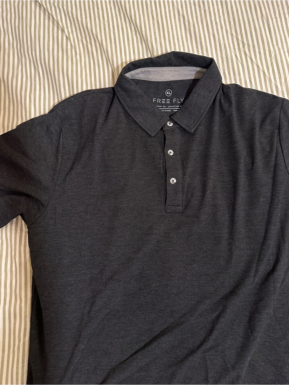 Free Fly Performance Heather Charcoal Polo